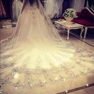 New beautiful gorgeous 1 tier cathedral veil